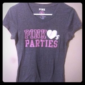 Pink tee heart patch Victoria secret LARGE